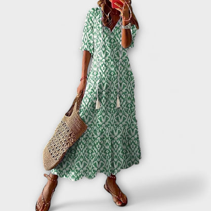Helga | Robe Maxi Bohémienne Élégante