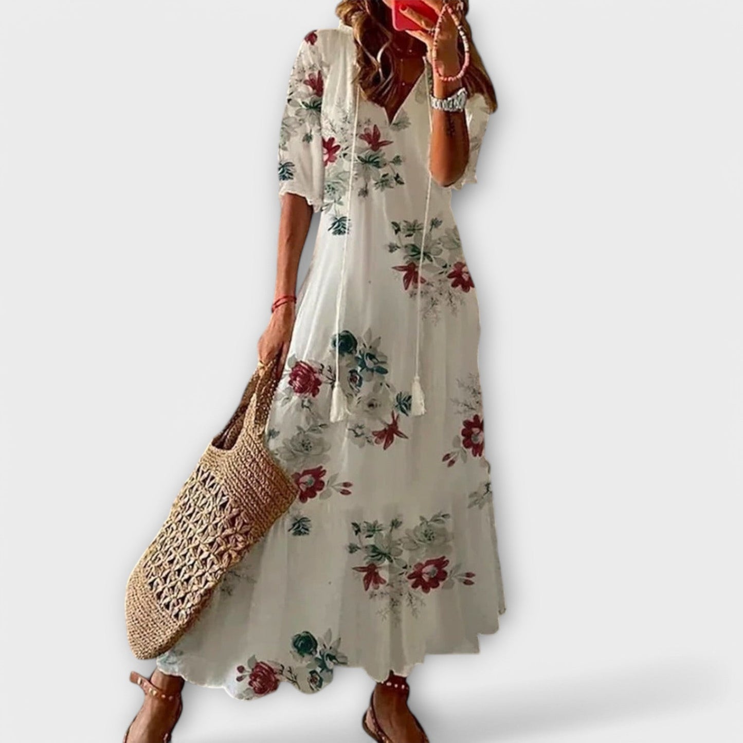 Helga | Robe Maxi Bohémienne Élégante