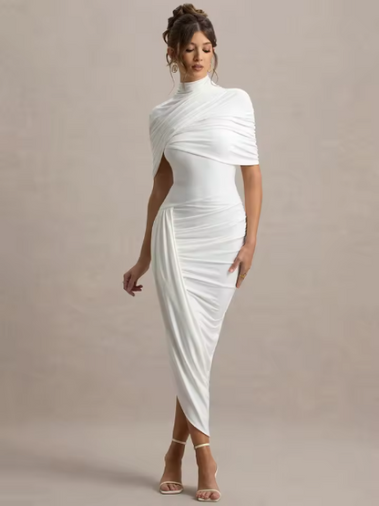 Taylor - Robe Maxi Asymétrique avec Cape Tordue