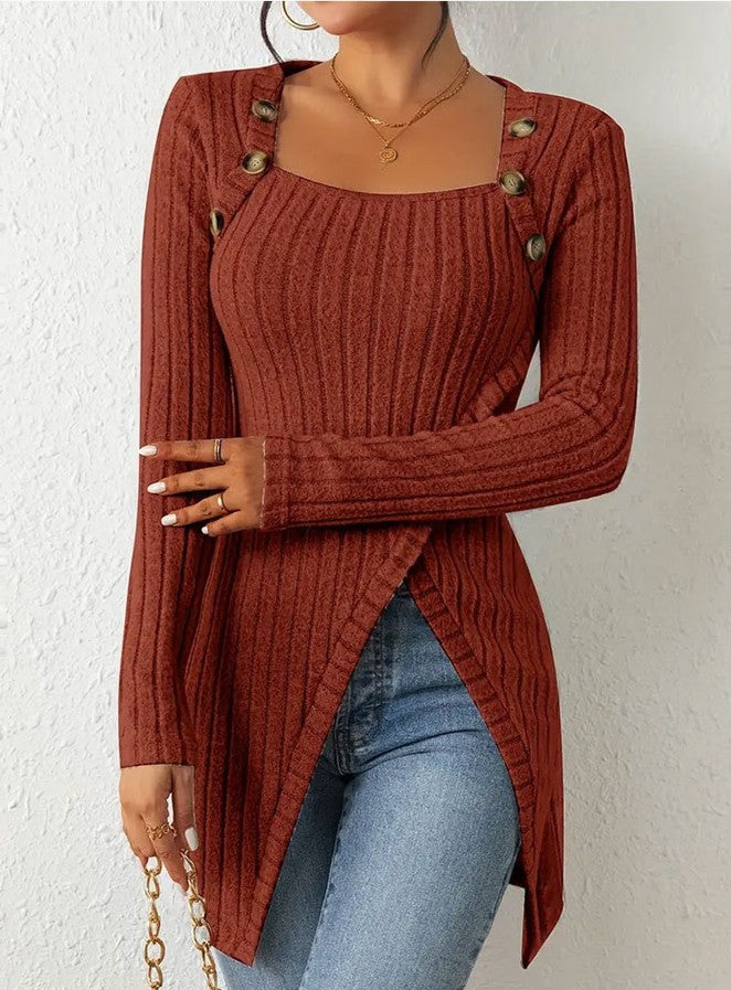 WANDA I HAUT EN TRICOT ASYMÉTRIQUE