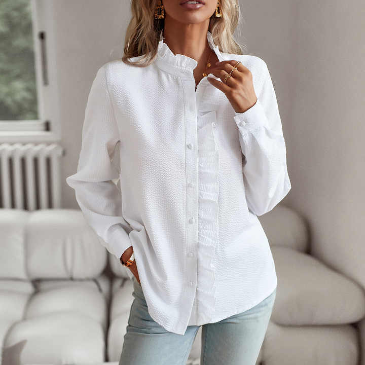 Grace – Blouse Boutonnée Volante