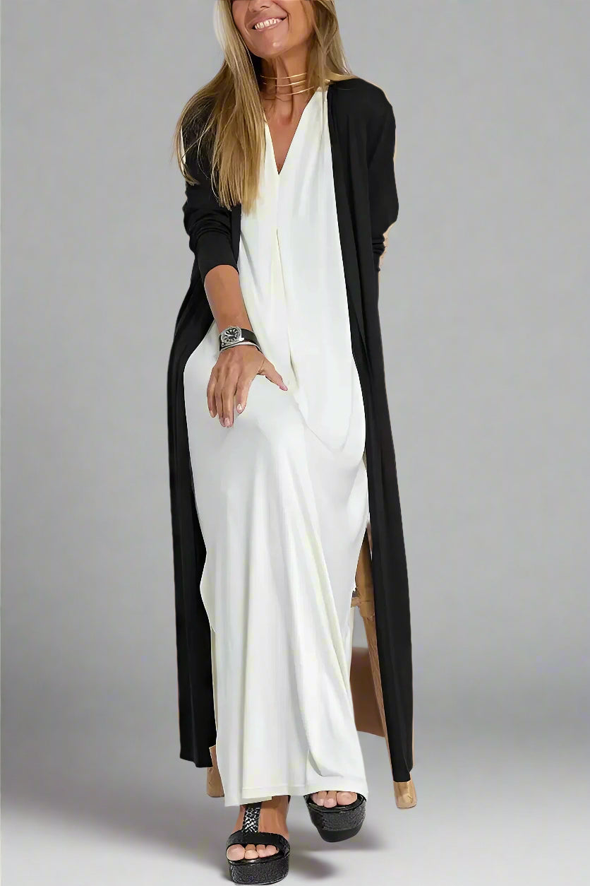 Elfriede | Robe Maxi Élégante avec Cardigan Gratuit pour Chaque Occasion