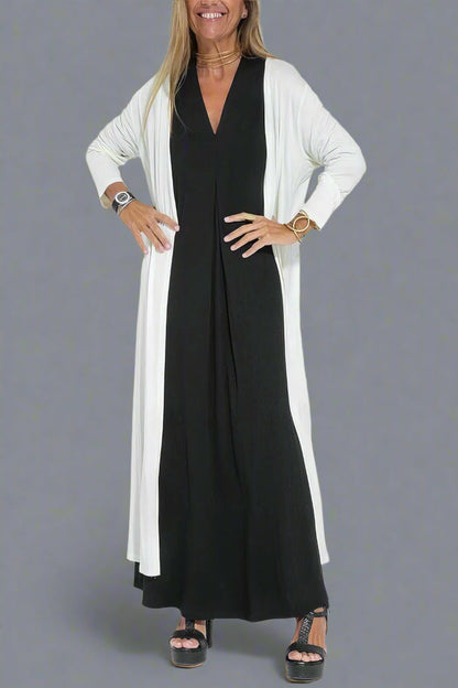 Elfriede | Robe Maxi Élégante avec Cardigan Gratuit pour Chaque Occasion
