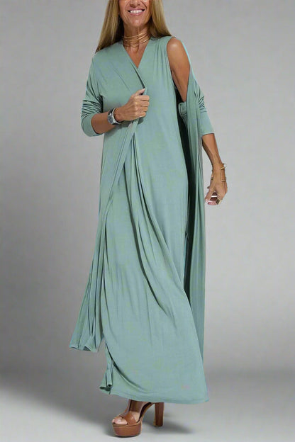 Elfriede | Robe Maxi Élégante avec Cardigan Gratuit pour Chaque Occasion