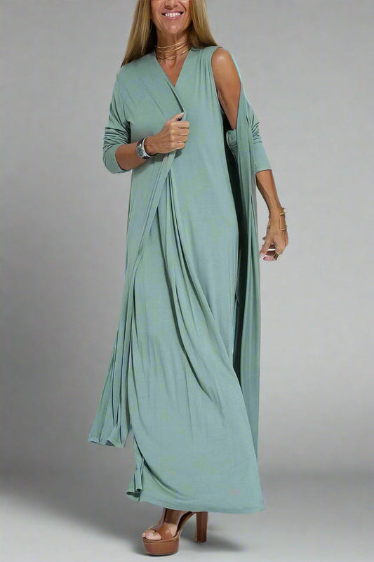 Elfriede | Robe Maxi Élégante avec Cardigan Gratuit pour Chaque Occasion