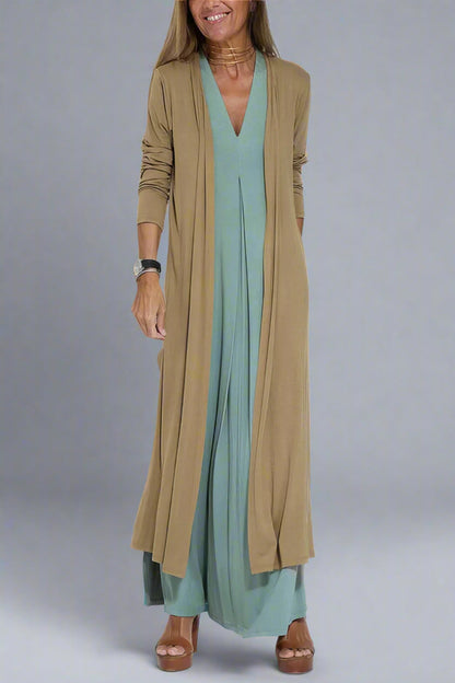 Elfriede | Robe Maxi Élégante avec Cardigan Gratuit pour Chaque Occasion